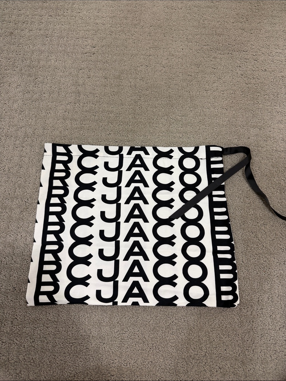 Marc Jacobs black white dust bag drawstring